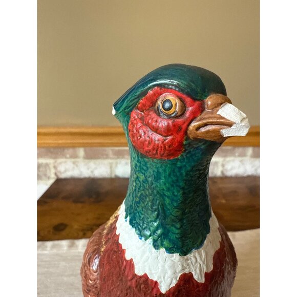 Vintage Holland Ceramic Pheasant Figurine Statue With Floral Base 1967 Bird - Picture 5 of 16